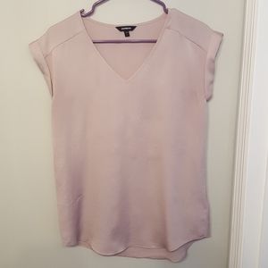 Faux silk cap sleeve top